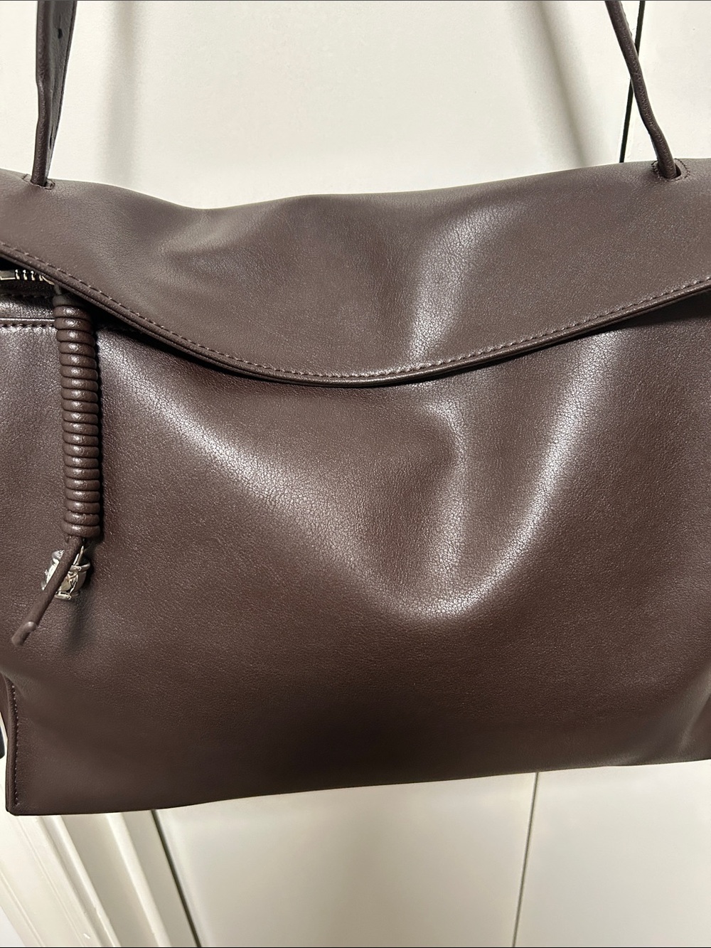 Loeuvre Large Trapeze Shoulder Bag - Dark Brown - Picture 2 of 15